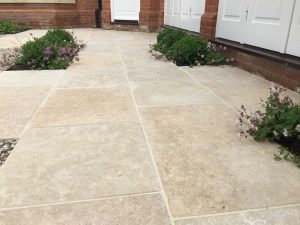 natural limestone paving with planting pockets