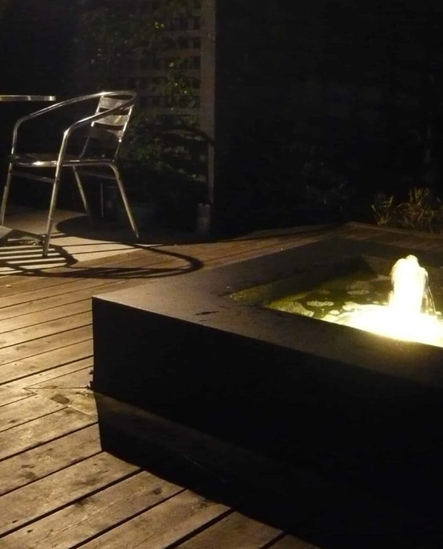 water feature in small garden