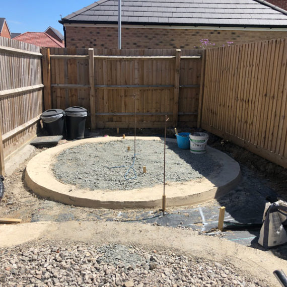 creating sub base for a circular seating area