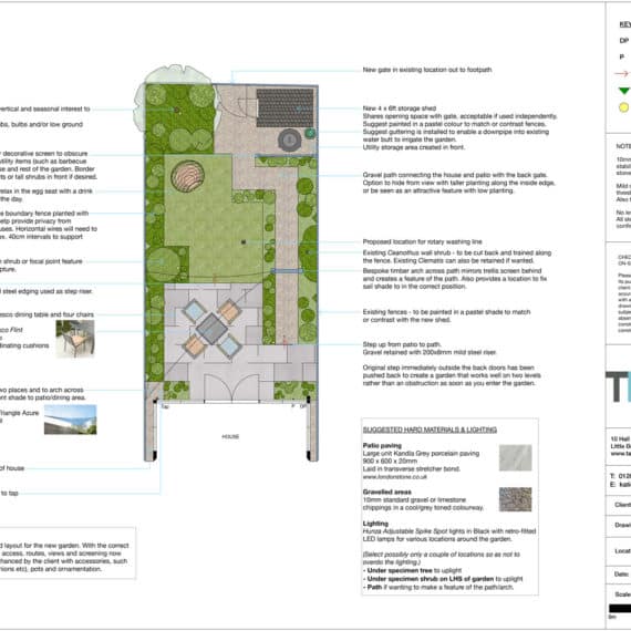 garden design layout plan for medium sized back garden