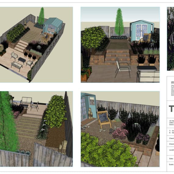 3D garden design for coastal themed garden