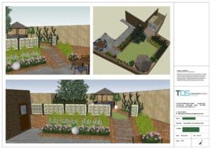 3D plan of terraced garden
