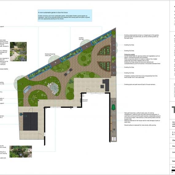 2D garden layout plan for Beth Chatto inspired gravel garden